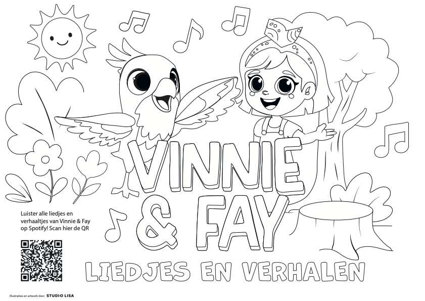 Kleurplaat Vinnie & Fay